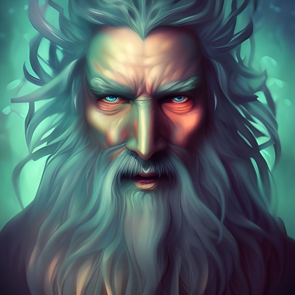 Muscular Wizard Portrait in Fantasycore Style