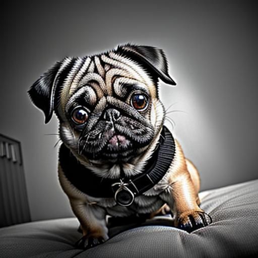 Charming Pug ASCII Art with Playful Charisma