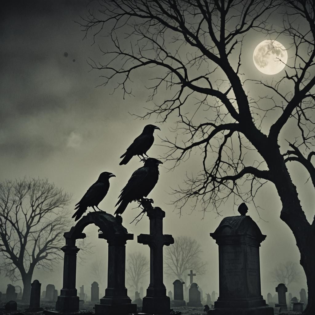 Poe and the Raven: A Film Noir Scene