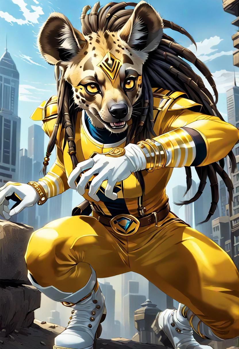 Hyena Superheroine in Comic Book Art Style