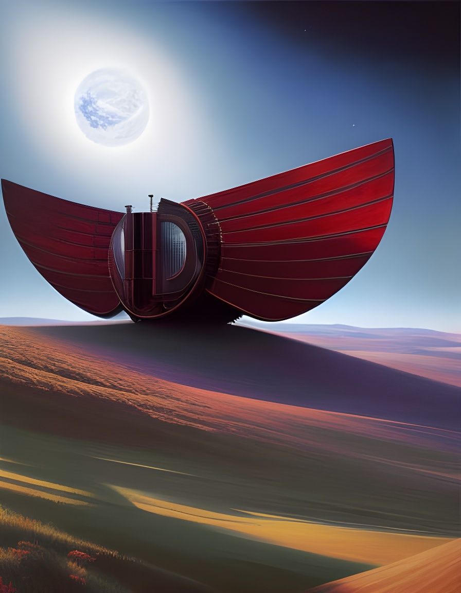 Surreal Virgin Mothership Concept Art in Sharp Focus