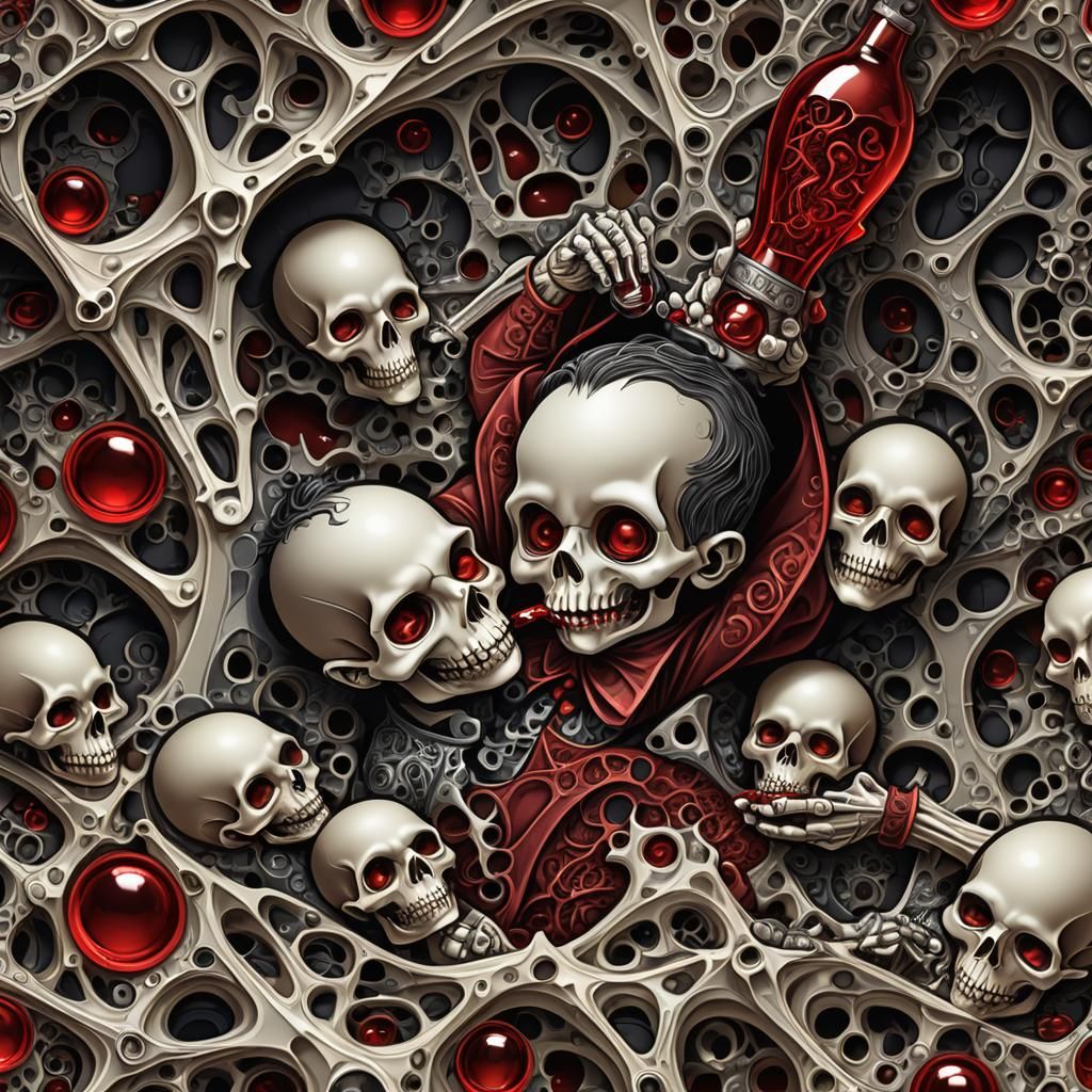 Baby Dracula in Abstract Fractal Dreamscape