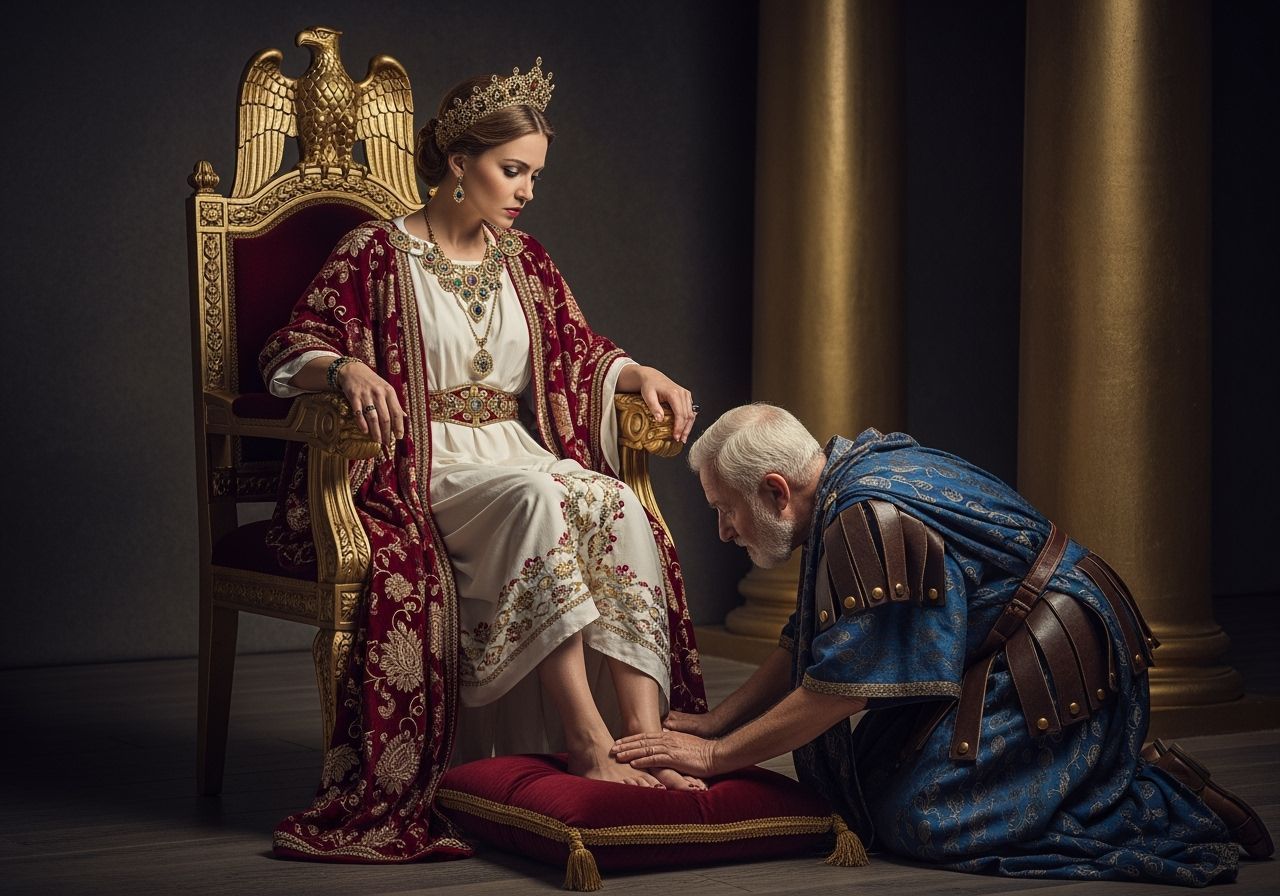 Roman Empress Receives Homage in a Regal Portrait