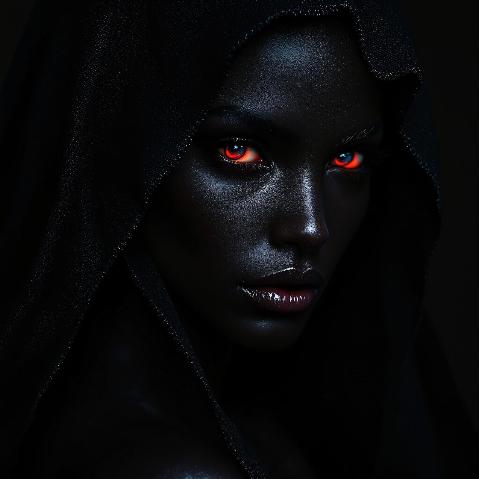 Photorealistic picture of a beautiful dark elf woman wearing...