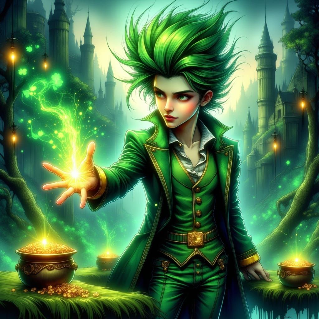 <lora:DIGITAL Glowing  Ink:1.0> St. Patrick's Day...let's Pa...