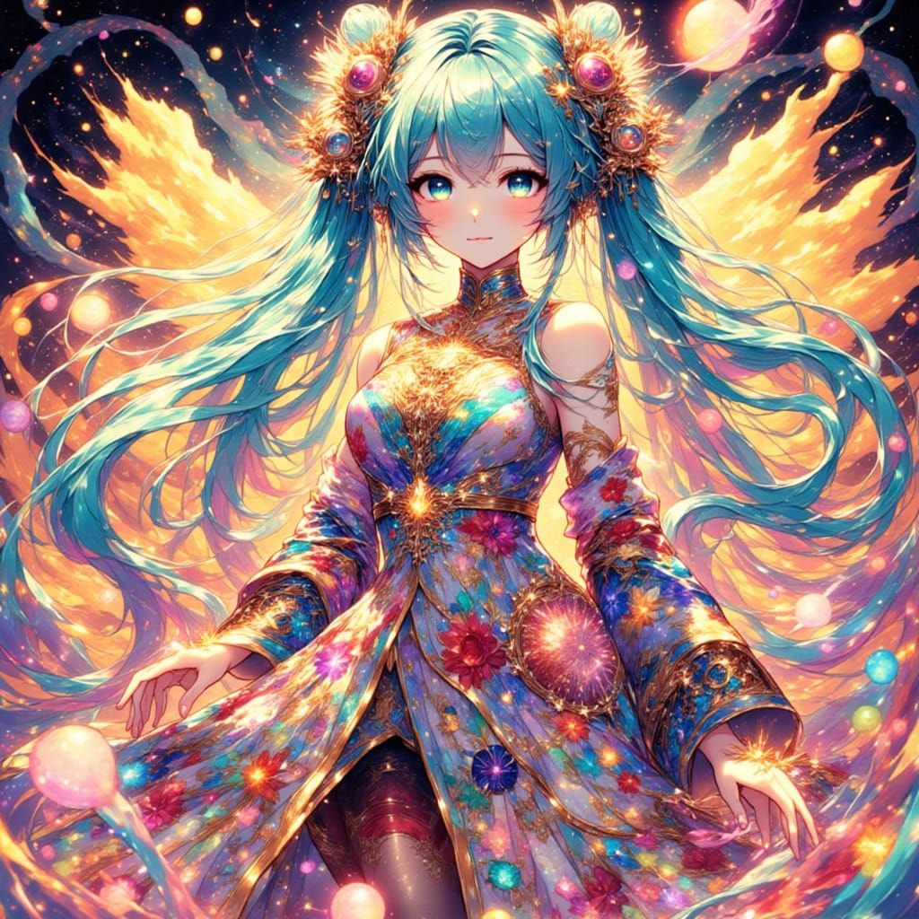 Stunning Miku Hatsune Pin-Up in Anime Style