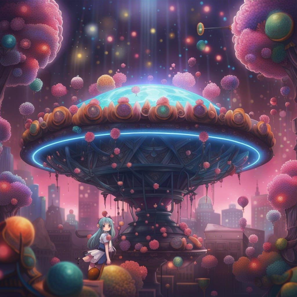 Magical Girl Portrait with Vibrant Aura in Photorealistic St...