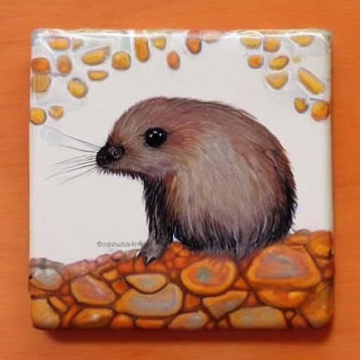 Realistic Mole on Ceramic Tiles