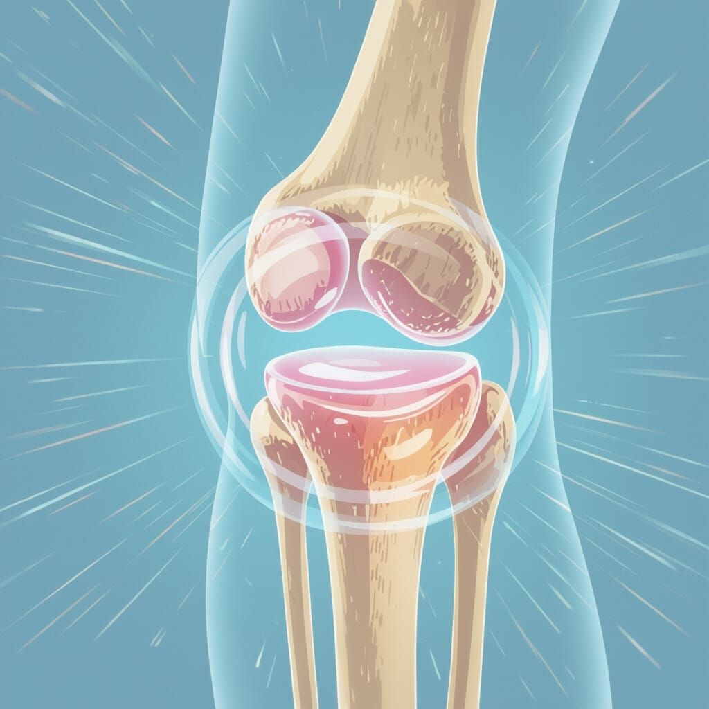 Knee Joint Cross-Section With Hyaluronic Acid Gel