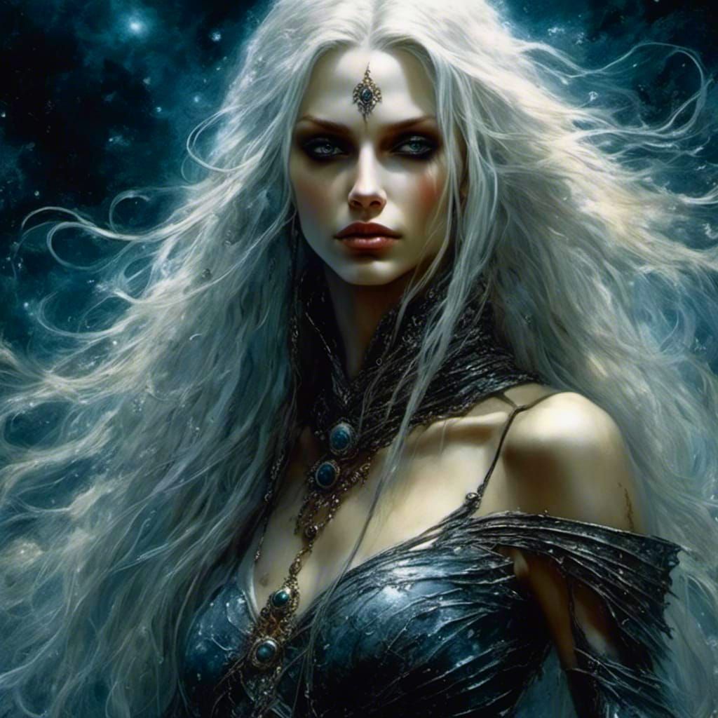 Drow Wizard in Dark Fantasy Style