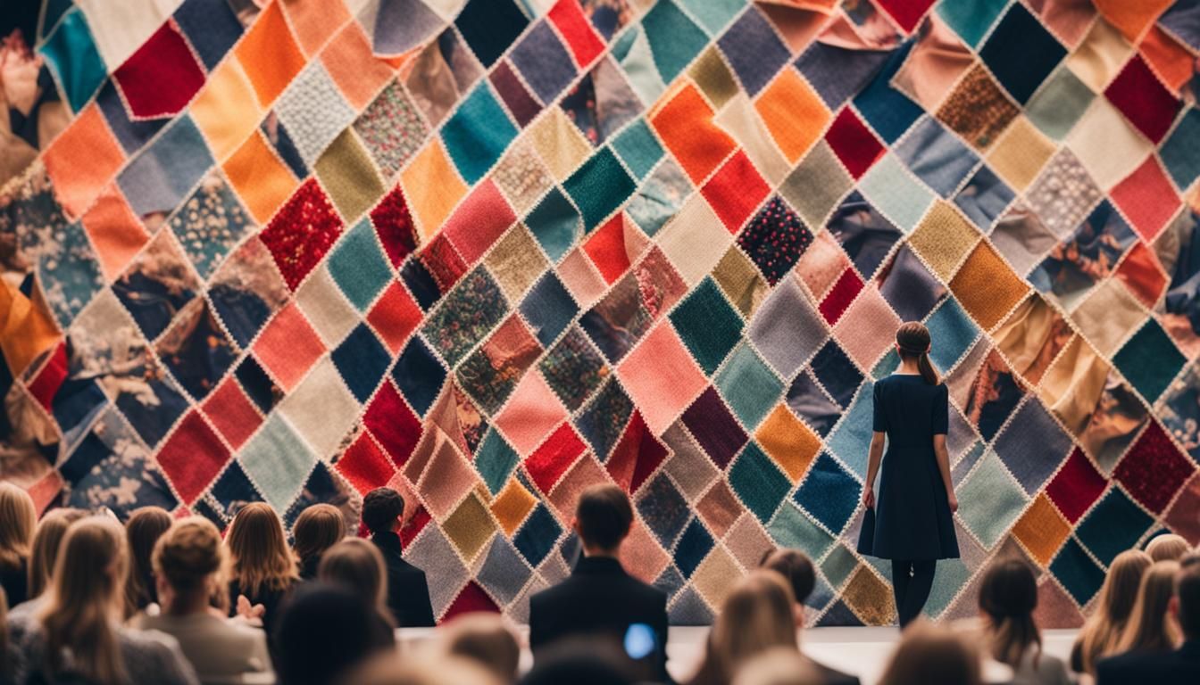 Fabric Collage of a Fashion Show