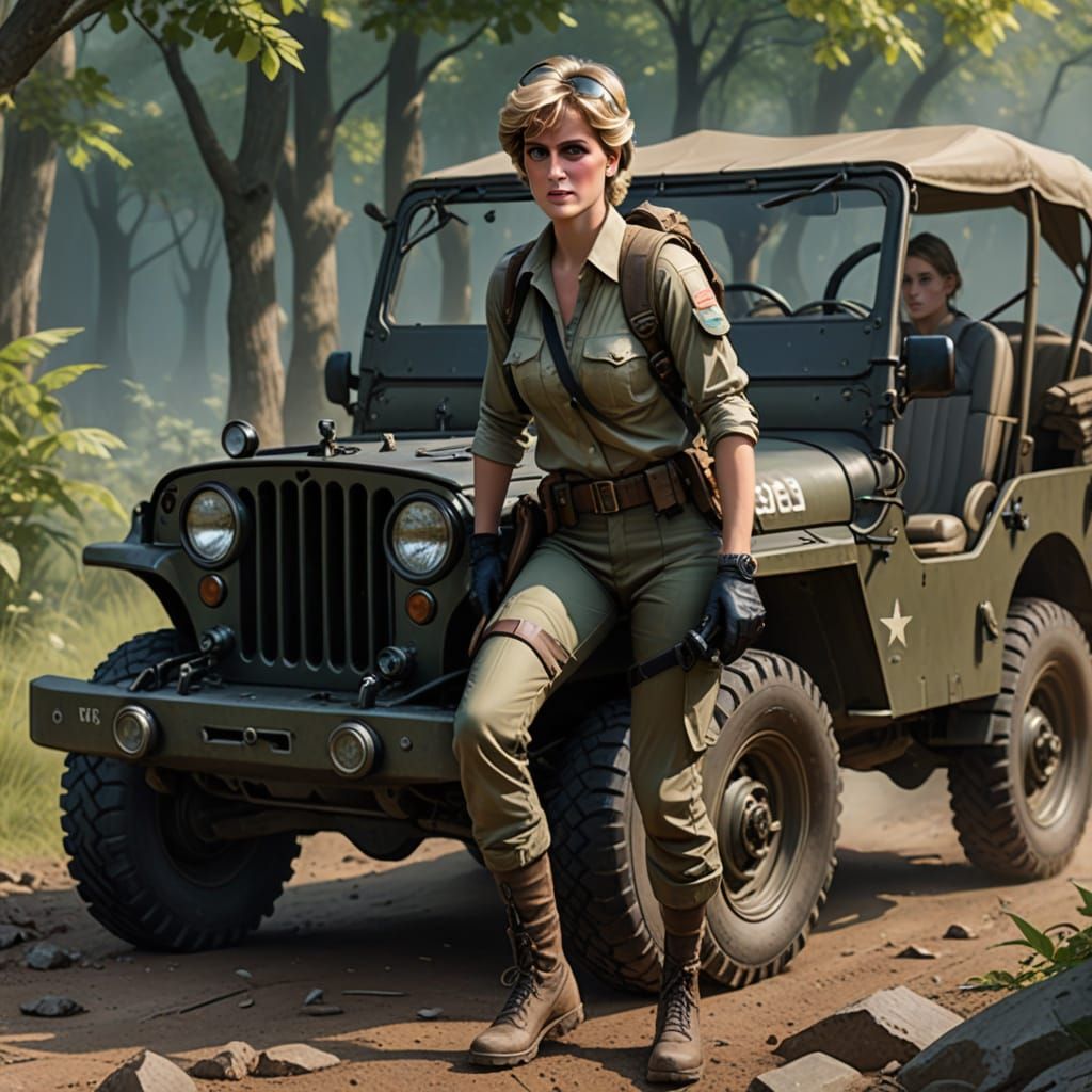 Princess Diana as Lara Croft in 3D Anime Art