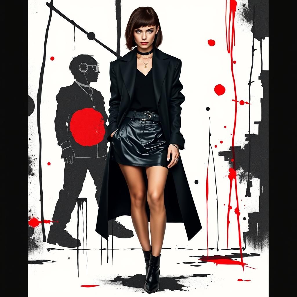 Scandinavian Model in Banksy-Inspired Haute Couture