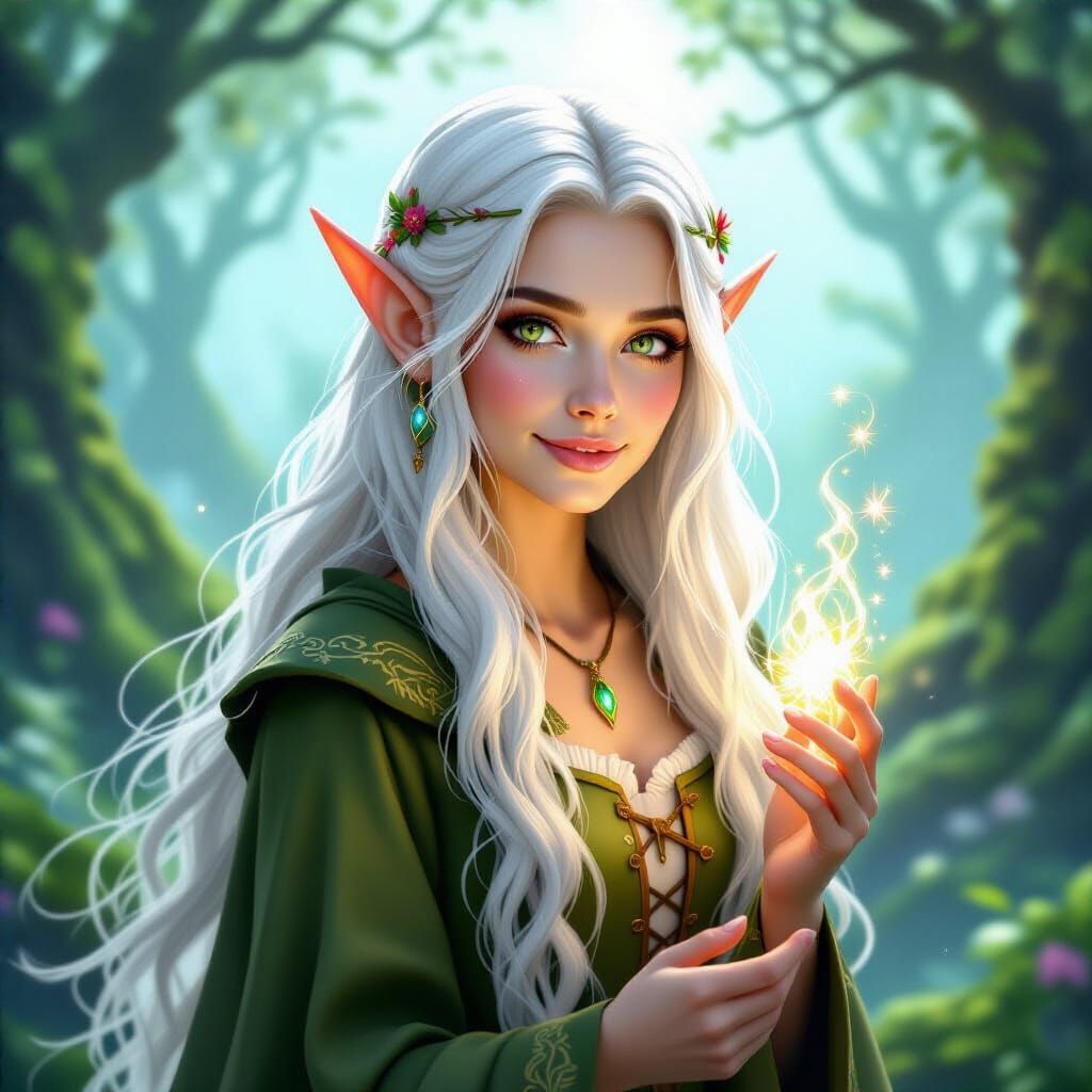Long Haired Elf in Magical Forest