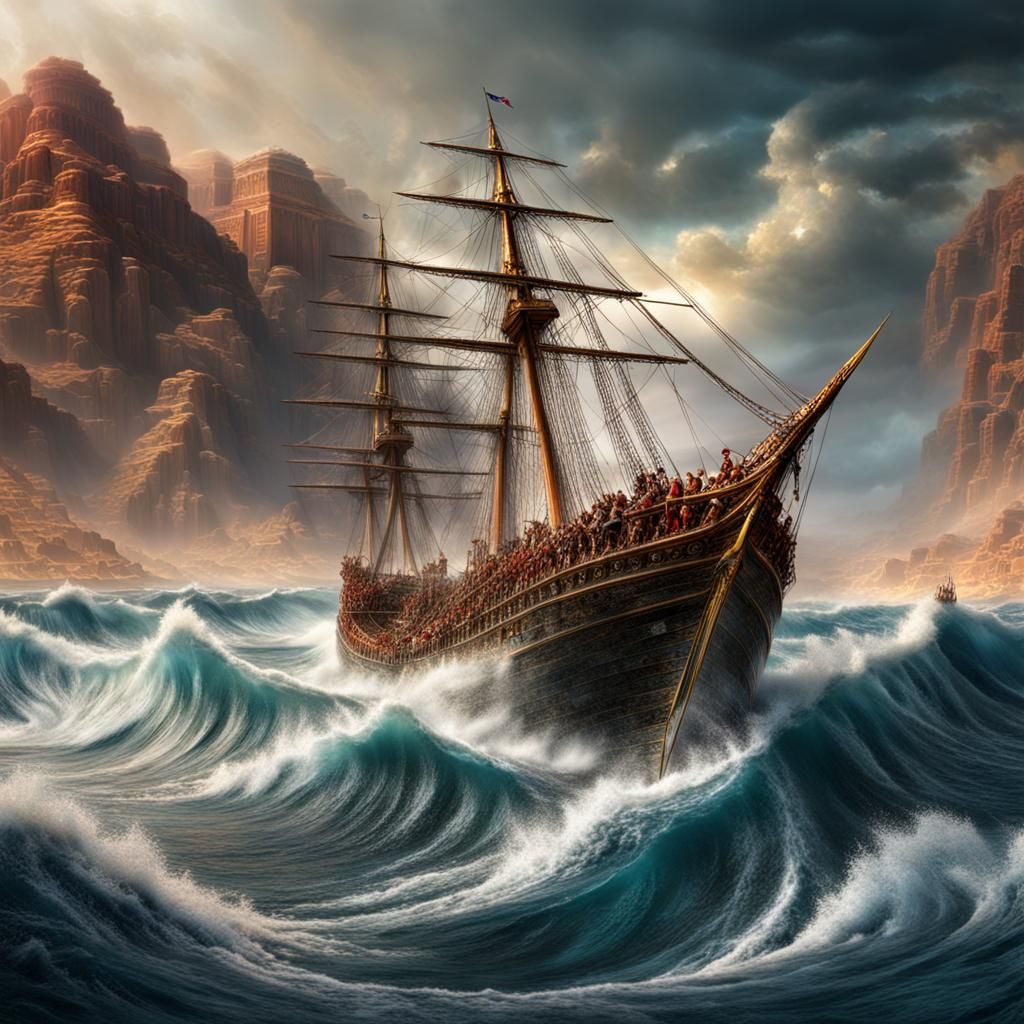 Majestic 3D Render of Red Sea Parting