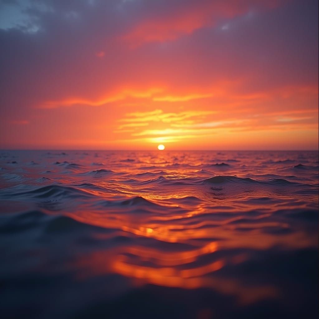 Sunset over the (literally!) ocean