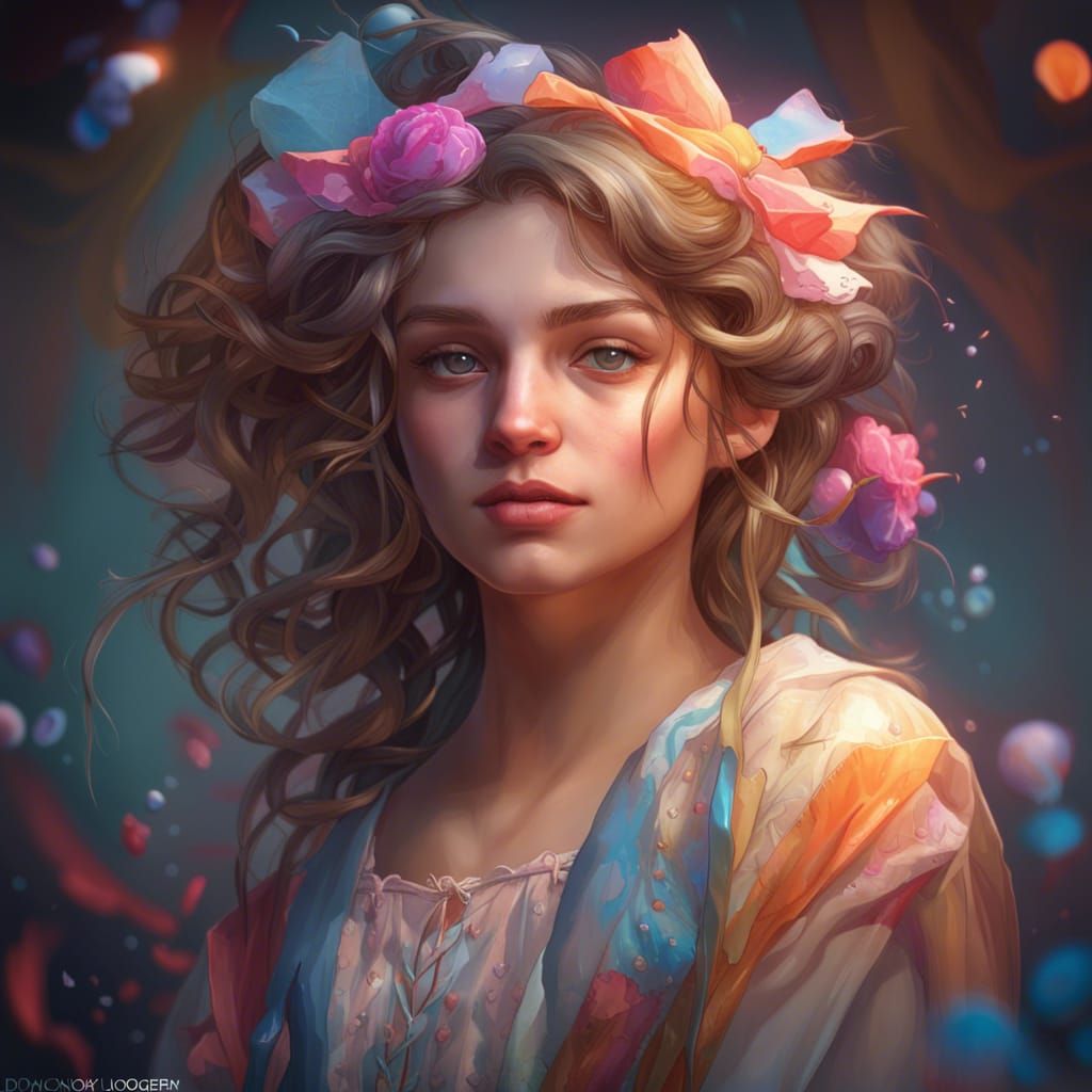 Sweet Sixteen Portrait in Art Nouveau Style