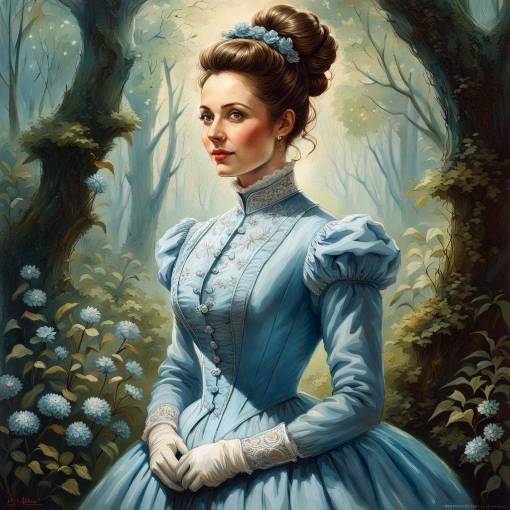 Victorian Woman in Mystic Garden Portrait