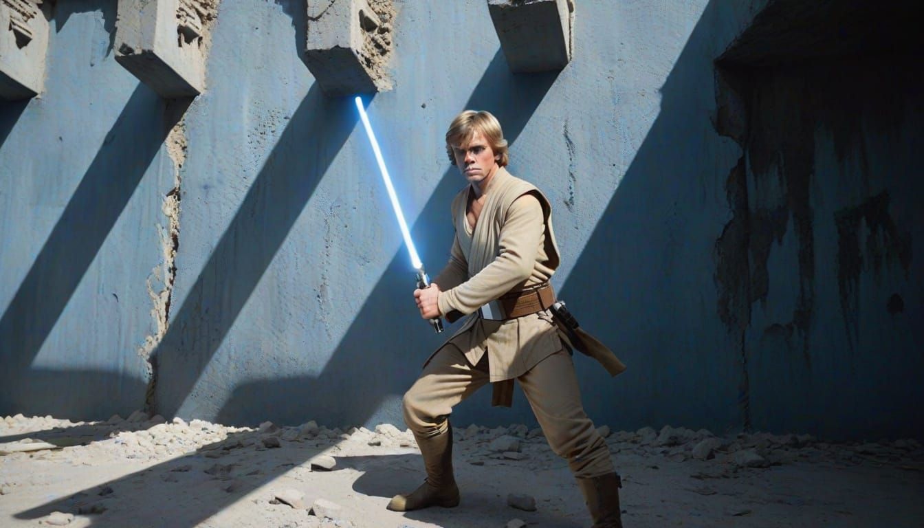 Luke Skywalker with Blue Lightsaber, Imperial Wall