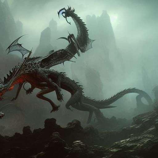 Dragon Skeleton: Dark Fantasy Concept Art