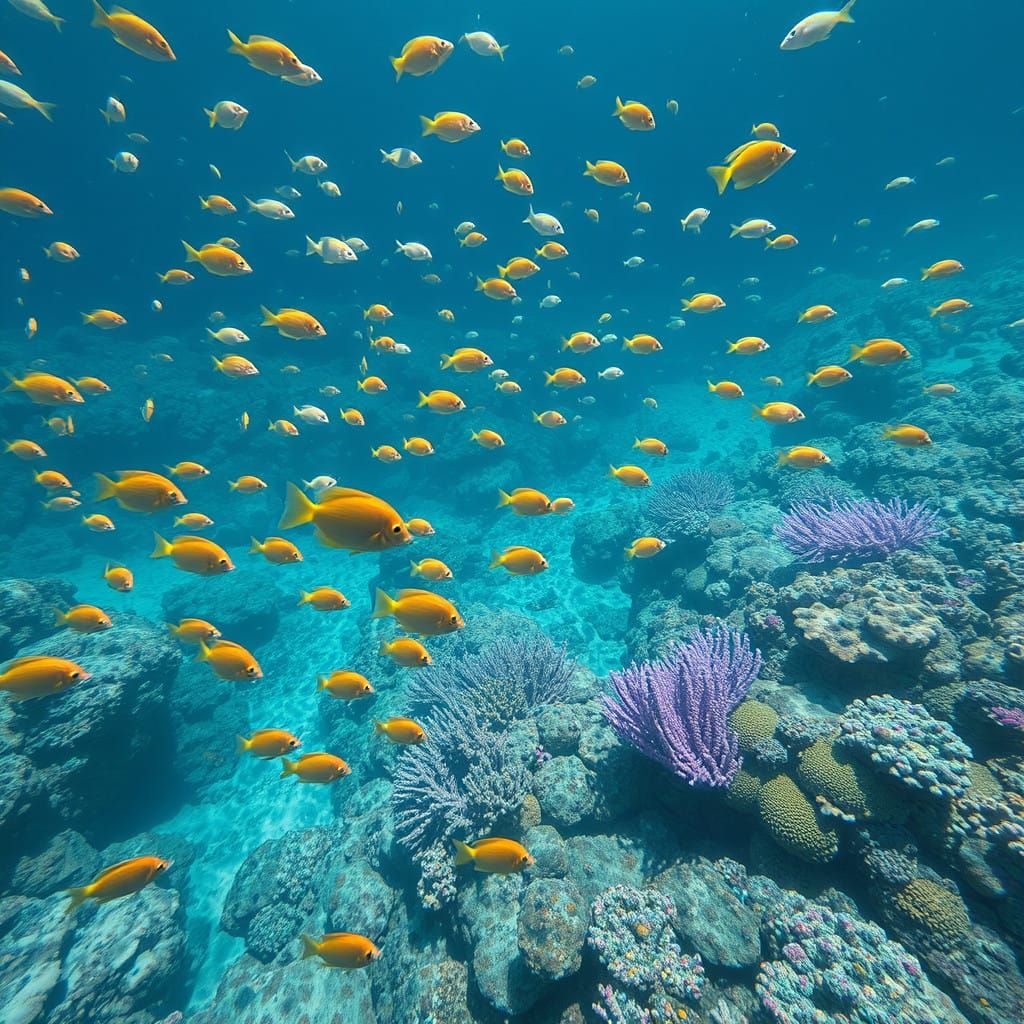 Hyper-Realistic Underwater Paradise in Science Fiction Style