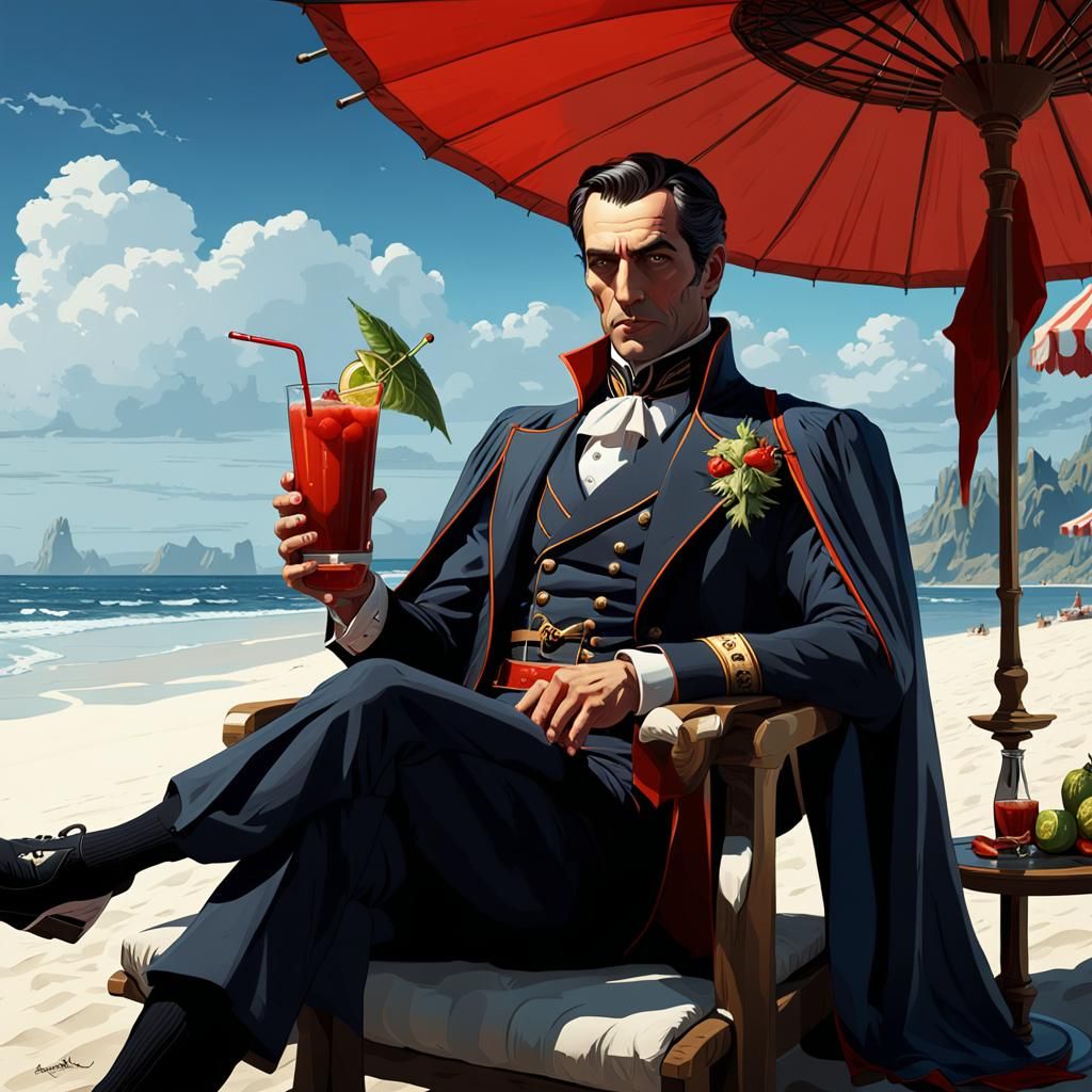 Count Strahd von Zarovich: Beach Vacation in Art Nouveau Sty...