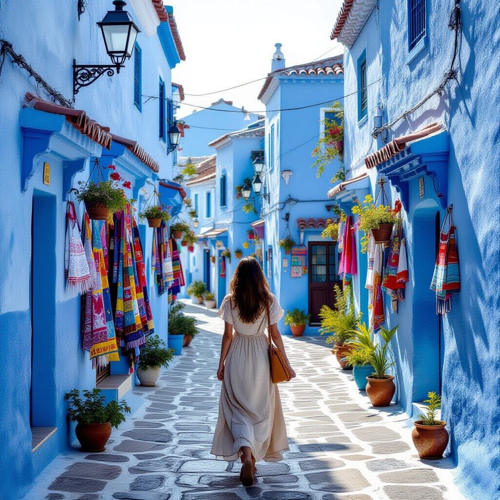 Charming Street Scene with Woman in Impressionist Style