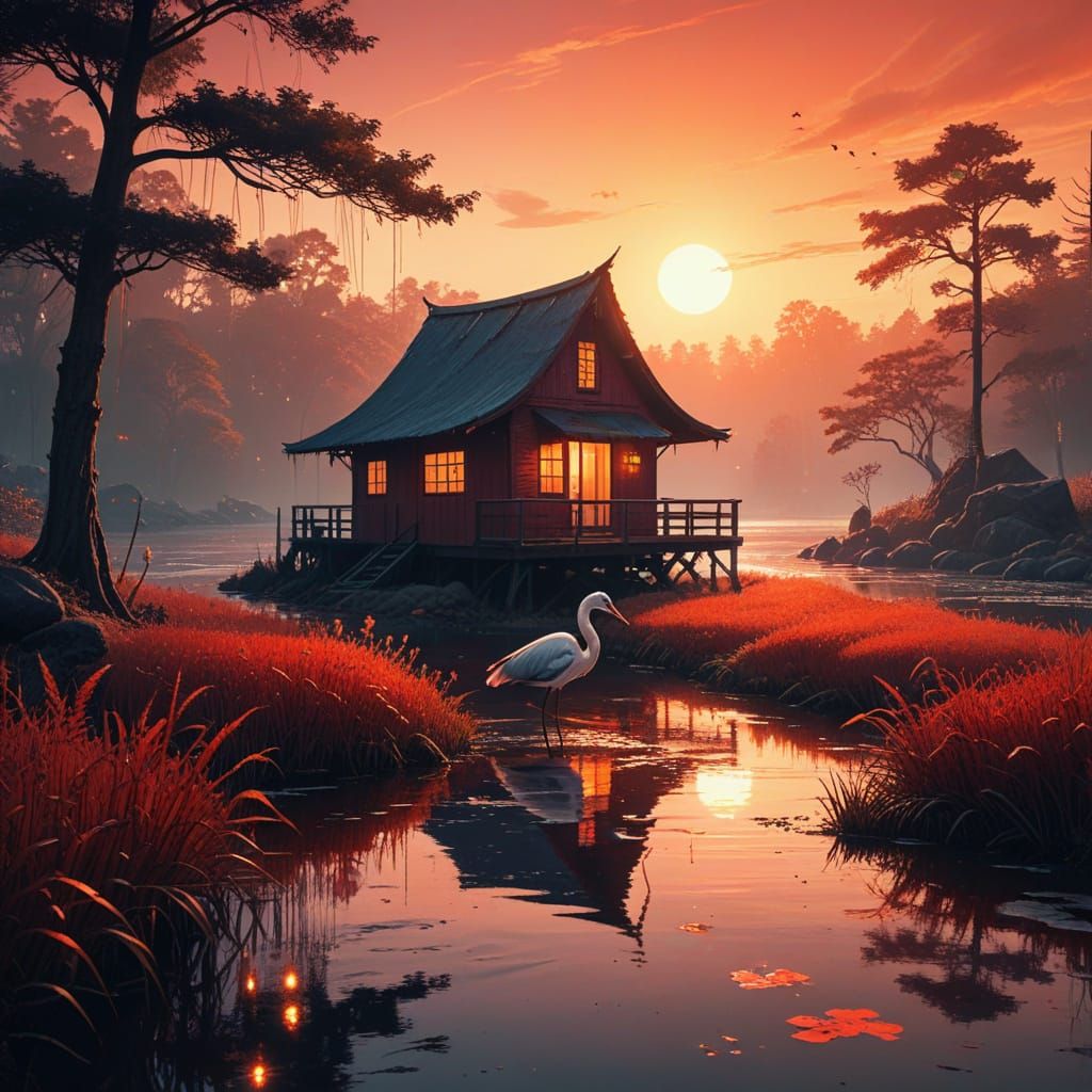 Ballerina in Tramonto: Una Graziosa Figura di Riso si Fonde ...