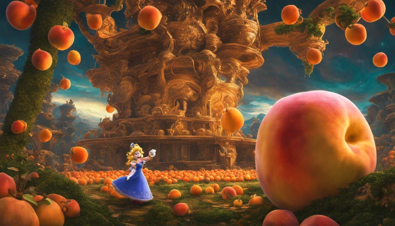 Princess Peach vs Bowser in Klimt Art Style