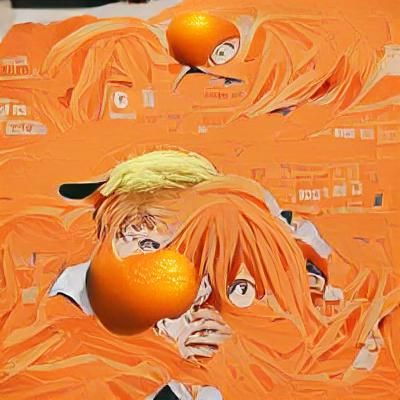 Vibrant Orange Anime Style Illustration
