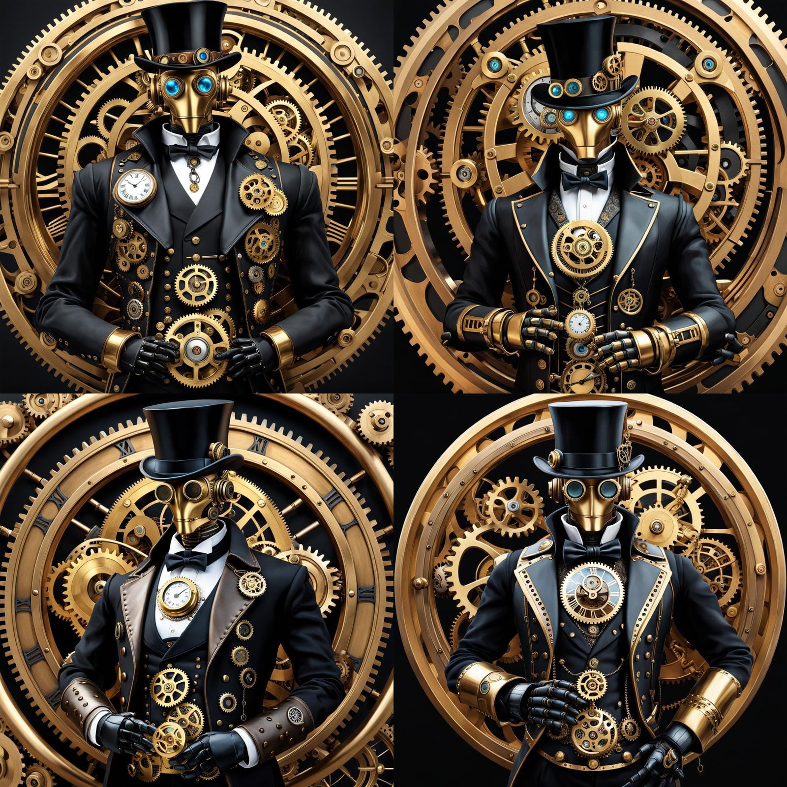 Steampunk Clockwork Robot in Photorealistic Futurism
