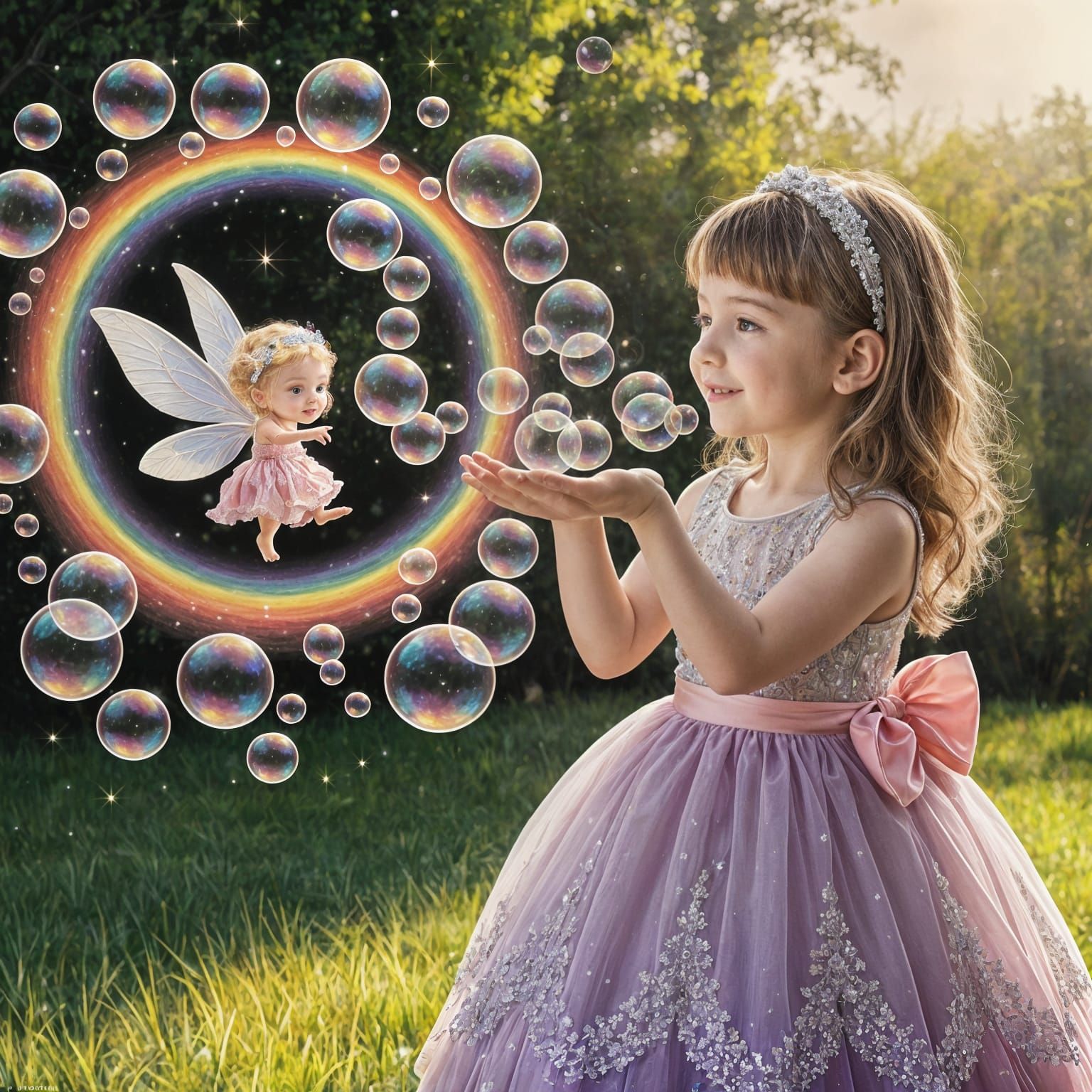 Magical Bubbles: A Whimsical Oil Painting