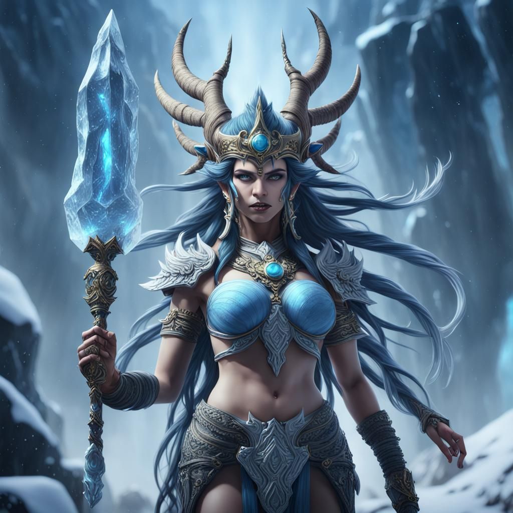 Icy Shiva Queen: Detailed Fantasy Art