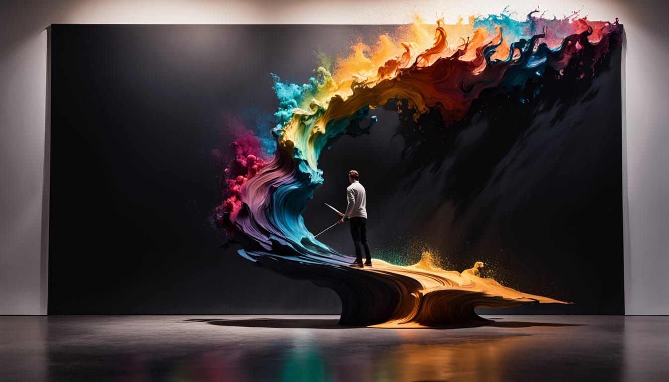 Artist Creates Abstract Sculpture in Golden Hour Light