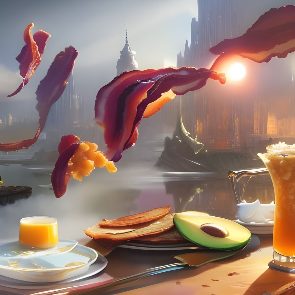 Delicious Brunch Feast in Psychedelic Pop Art Style