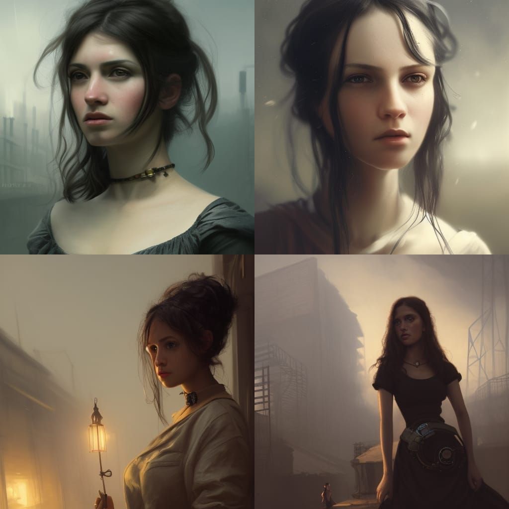 Steampunk Woman Portrait in Ultrarealistic Style