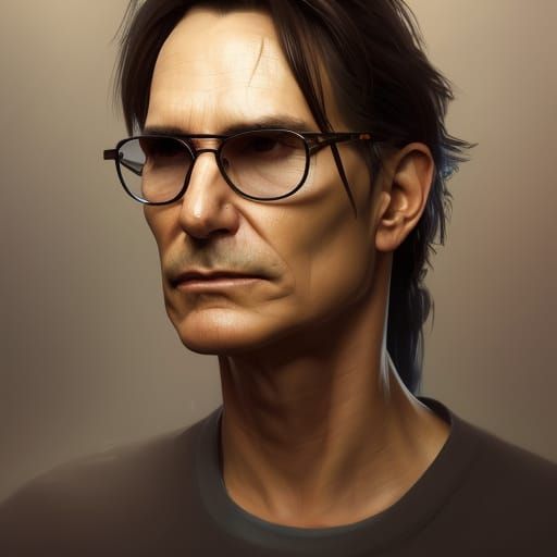 Detailed Portrait with Dynamic Lighting, Art Nouveau Style