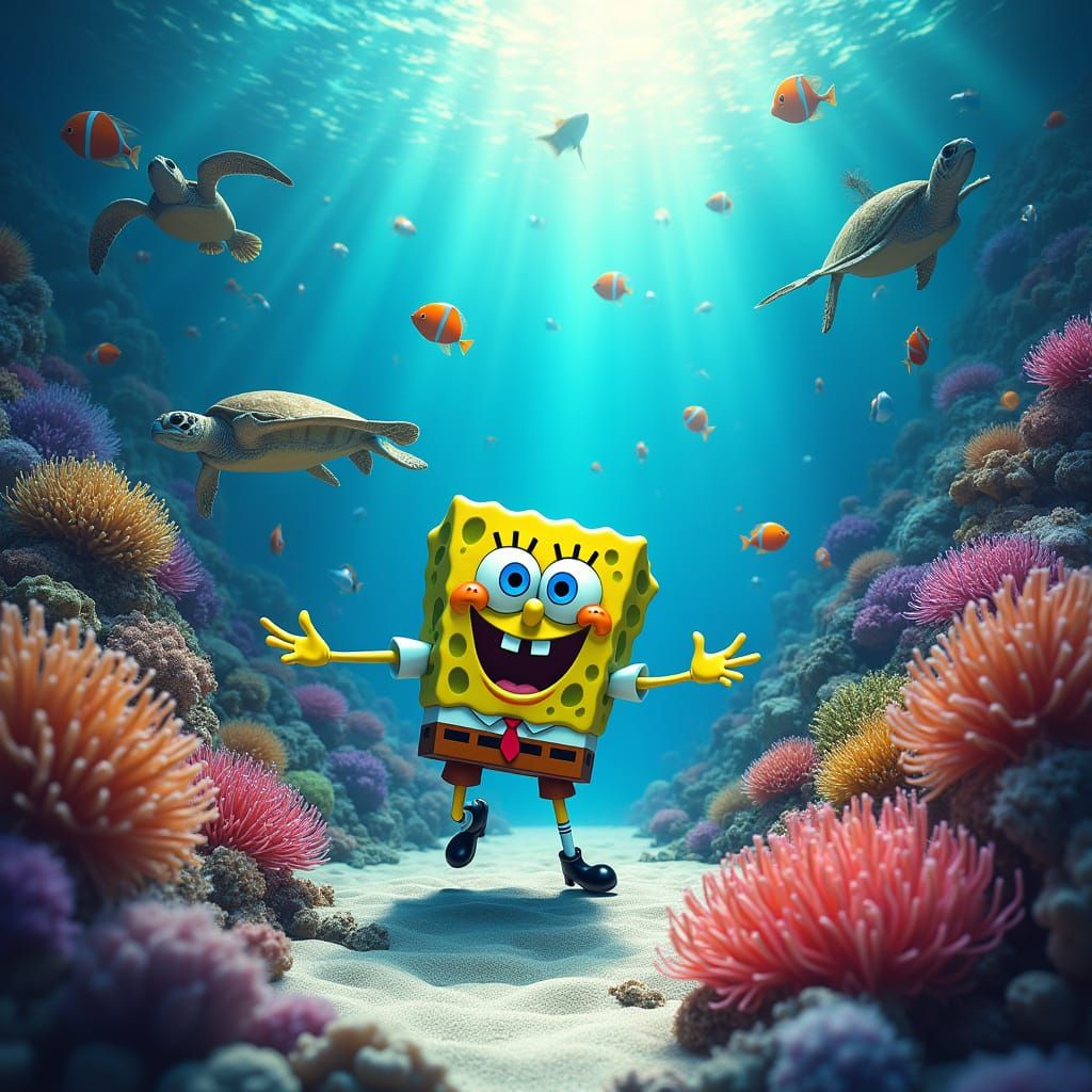 SpongeBob's Vibrant Reef: Underwater Photography