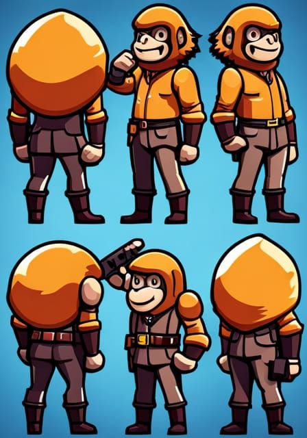 Gorilla Game Asset Sprite Sheets, Digital Art