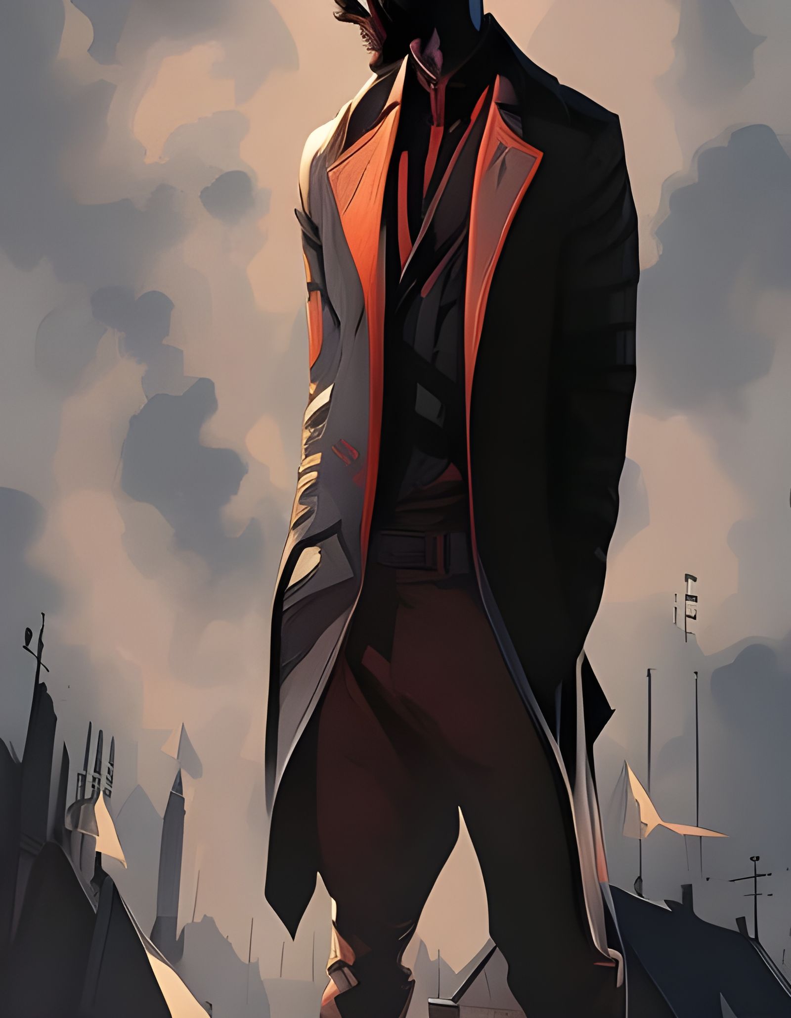 Noir Spider-Man in Detailed Gouache Illustration