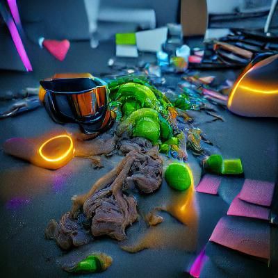 Grieving Man in Neon: A VRay Unreal Engine Rendering