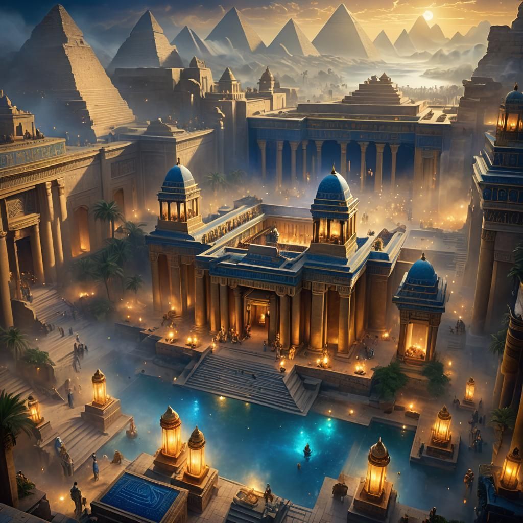 Pharaohs gathered for vibrant royal celebration in ancient t...