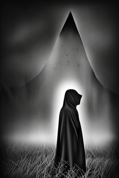Grim Reaper Portrait in Graveyard on Spooky Night