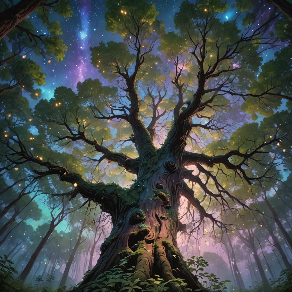 Mystical Forest Scene Inspired by Hayao Miyazaki