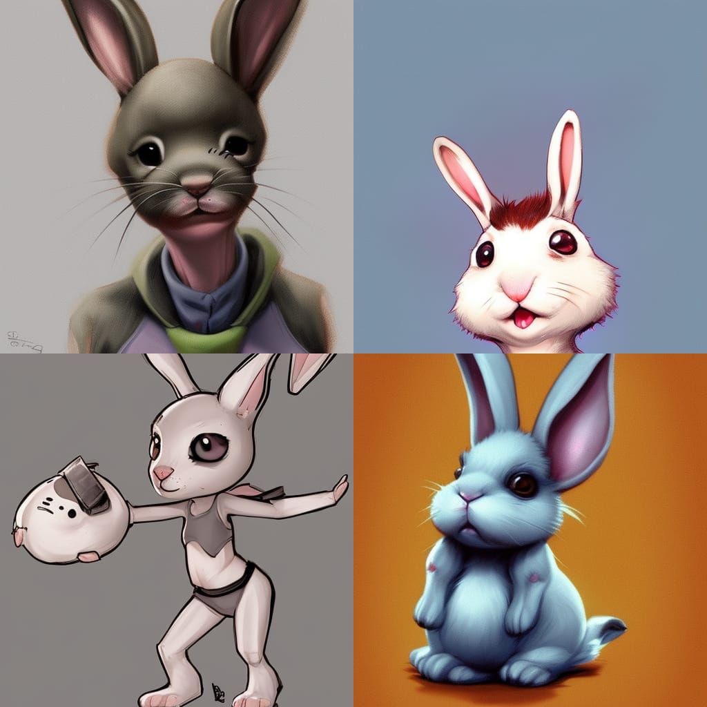 Airbrushed Bunny Portrait