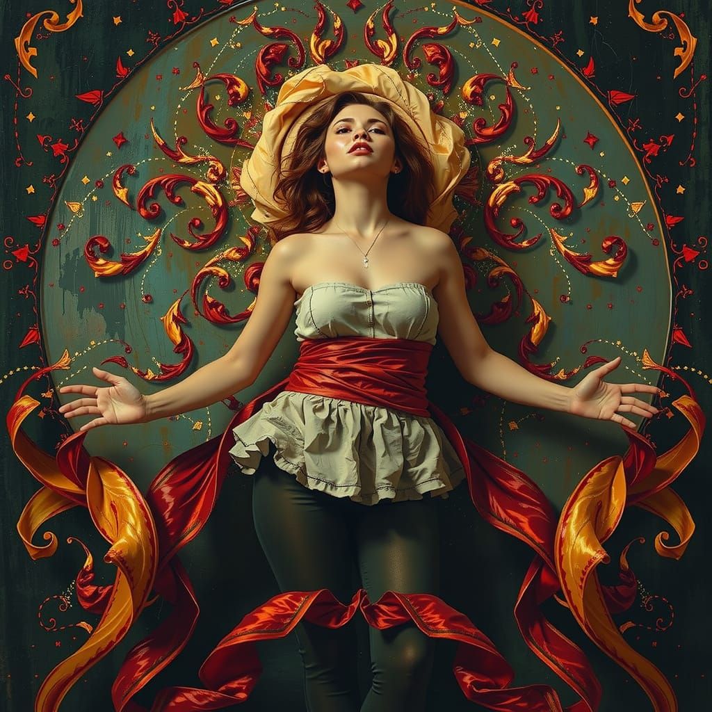 Hyperrealistic Swirling Red Ribbons of Raw Energy