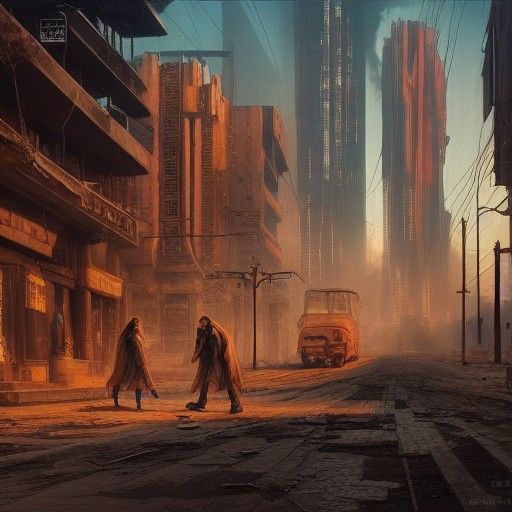 Cyberpunk Ghost Town: Desolation in 8k Resolution