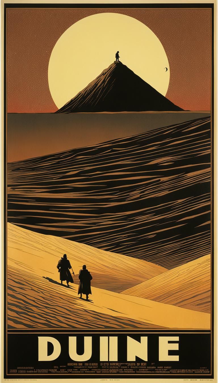 Arrakis Landscape in Japanese Print Style