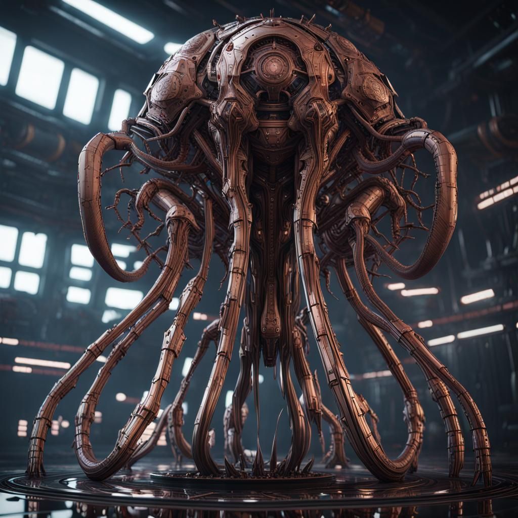 Nyarlathotep with Intricate Mech Details in Sci-Fi Style