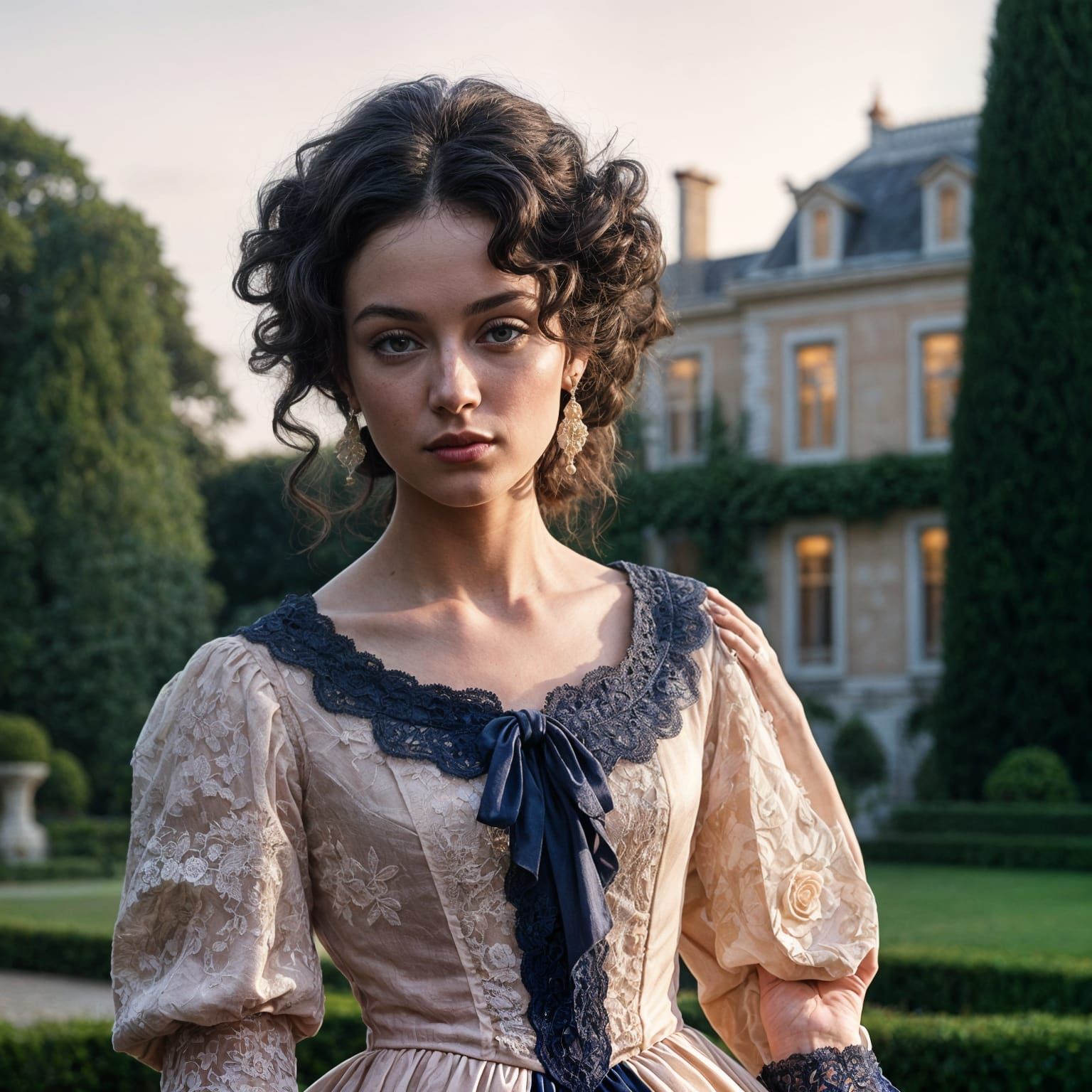 Elegant Sophia Western in 18th Century Style with Boccoli an...